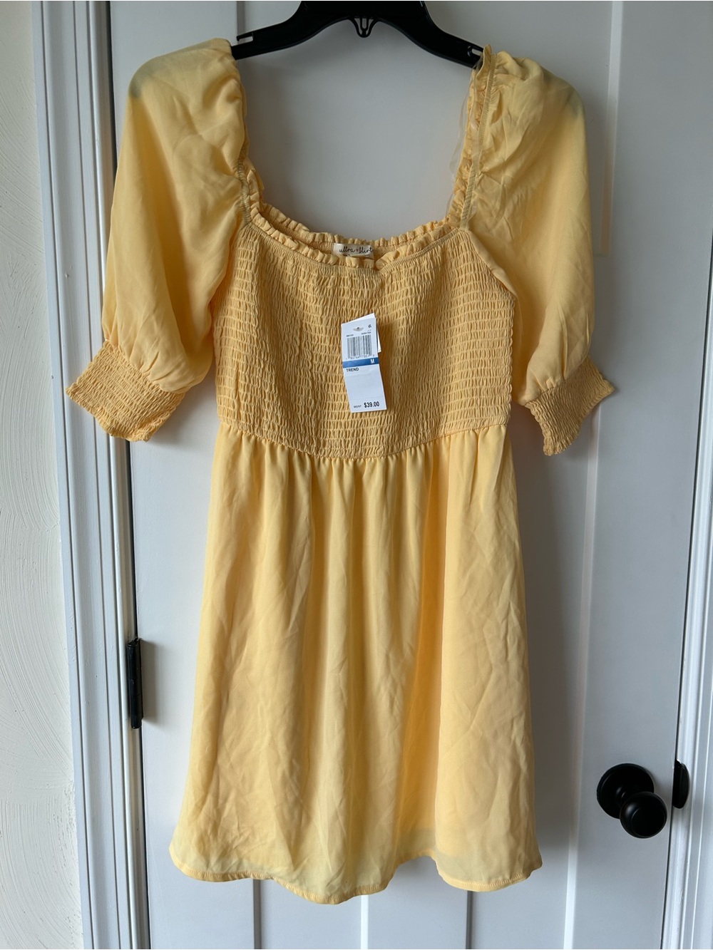Ultra Flirt Golden Haze Smocked Bodice Dress